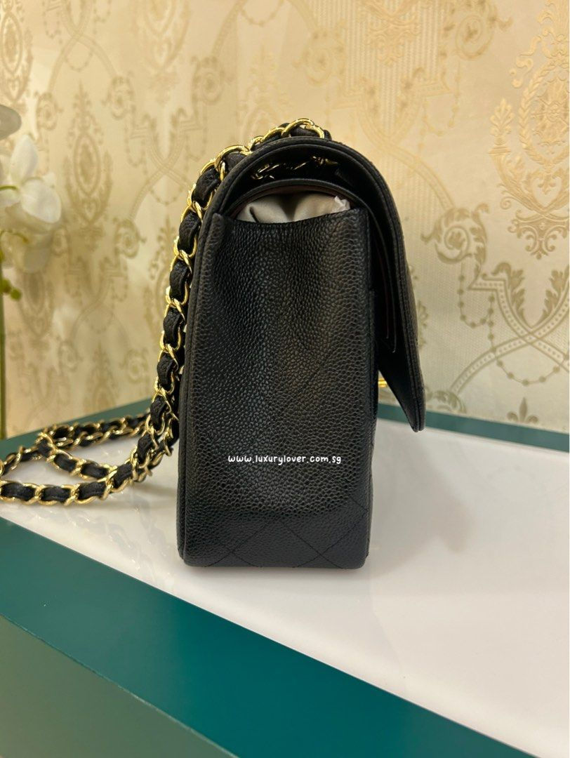 Thumbnail: #17 LNIB Chanel Jumbo Classic Double Flap Black Caviar GHW
