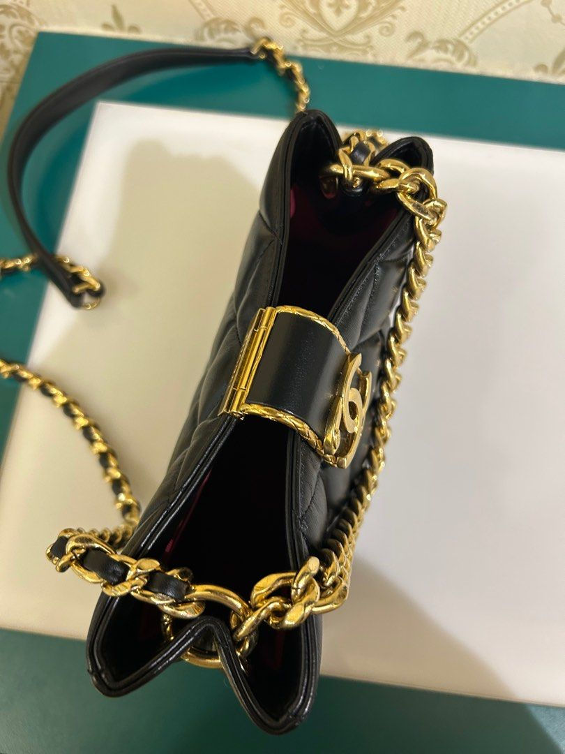 Thumbnail: LNIB Chanel 22B Small Hobo Bag Black Lamb GHW