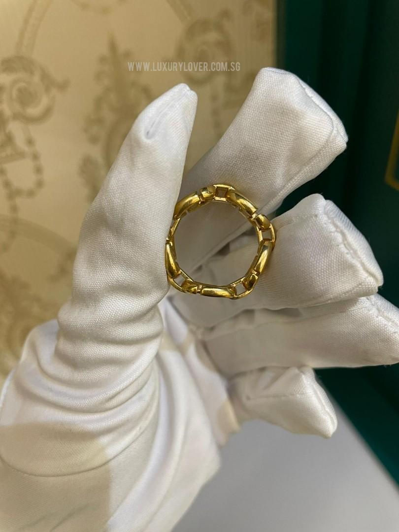 Thumbnail: Dior CD Navy Ring Gold Finish Metal