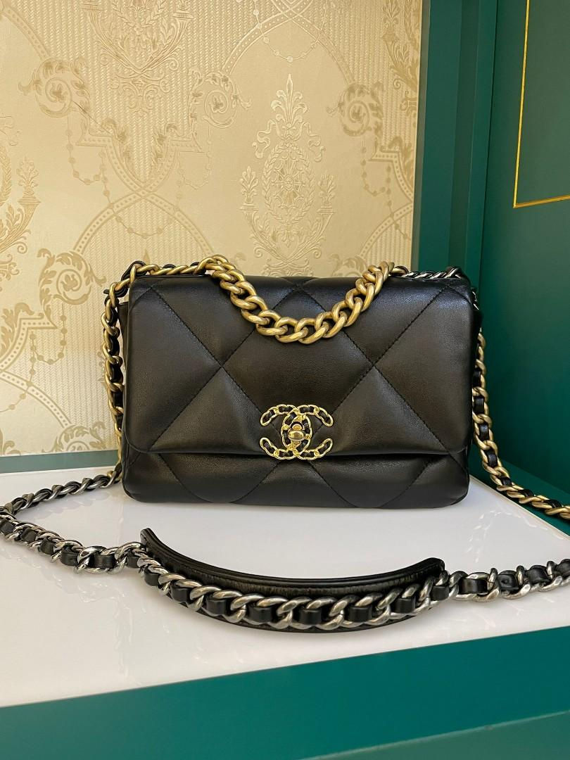 Thumbnail: #30 LNIB Chanel 19 Bag Small Black Lamb GHW