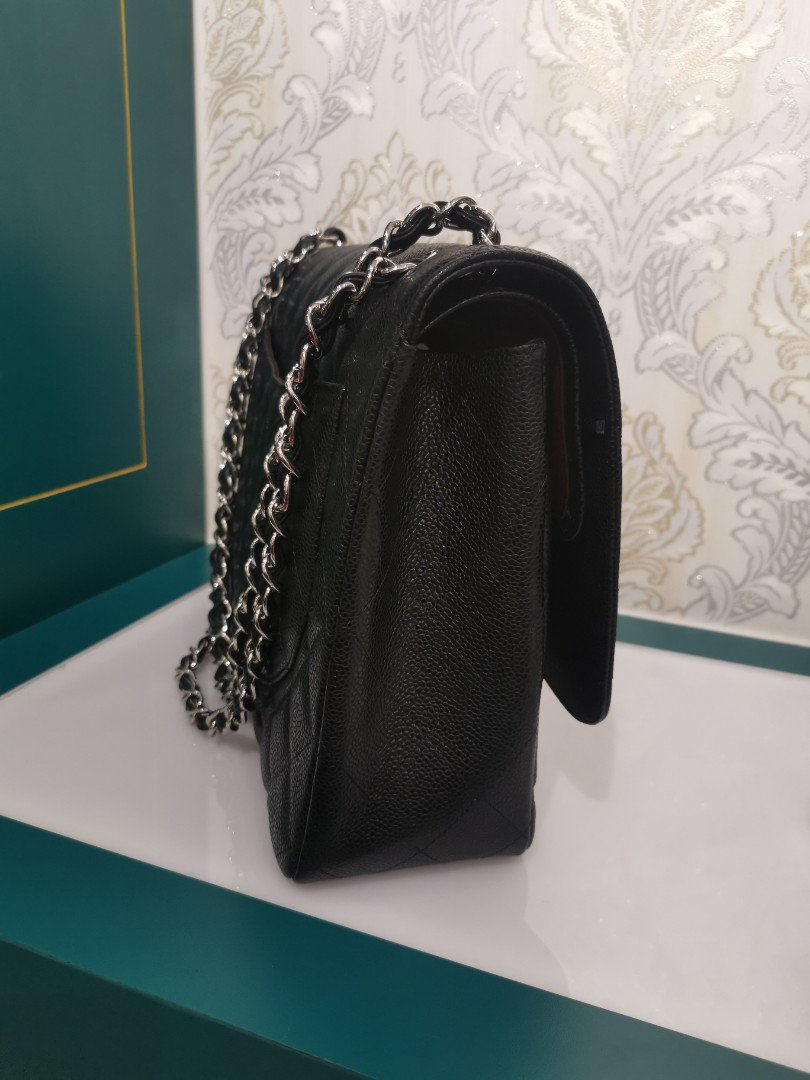 Thumbnail: #18 Brand New Chanel Maxi Double Flap Black Caviar with SHW