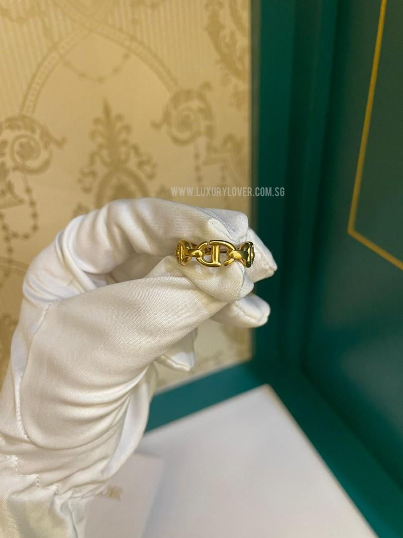 Dior CD Navy Ring Gold Finish Metal LuxuryLover