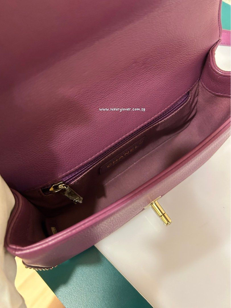 Thumbnail: Chanel Mini Flap Purple Caviar LGHW(Cash S$4,800)