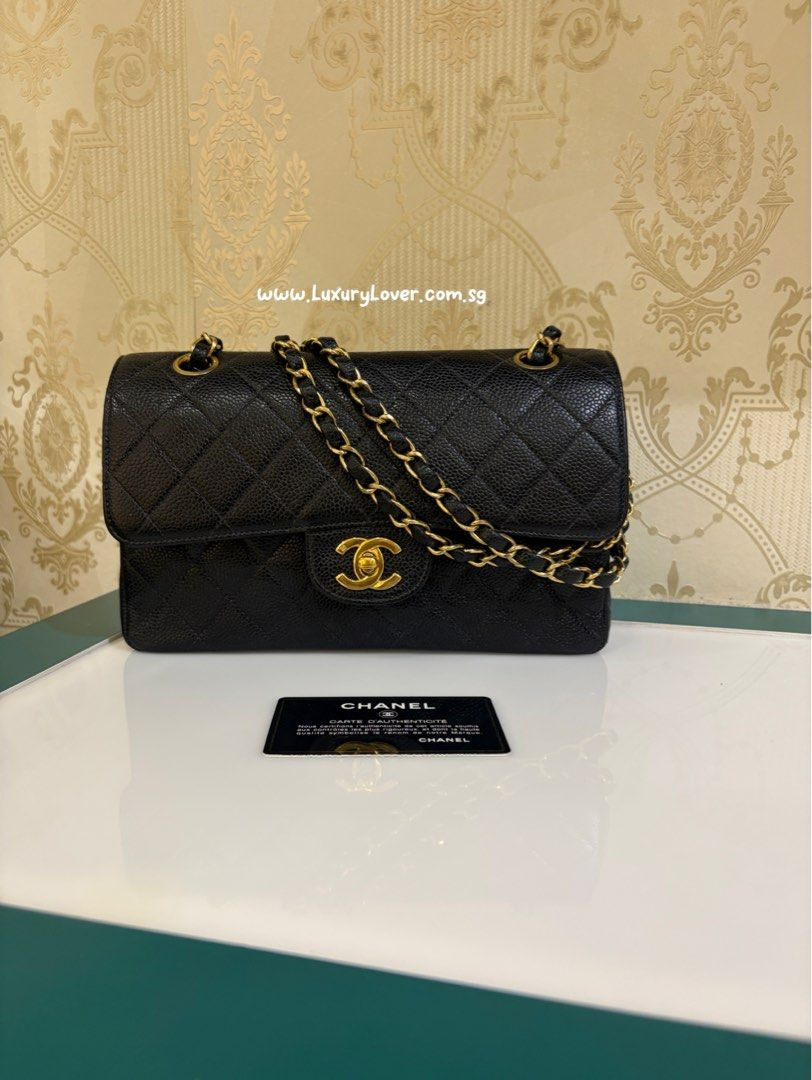 Chanel Vintage Classic Flap Small Black Caviar 24K Gold Hardware(Cash S$7,580)