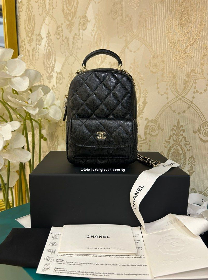 BNIB Chanel 24C Classic Mini Backpack Black Caviar LGHW