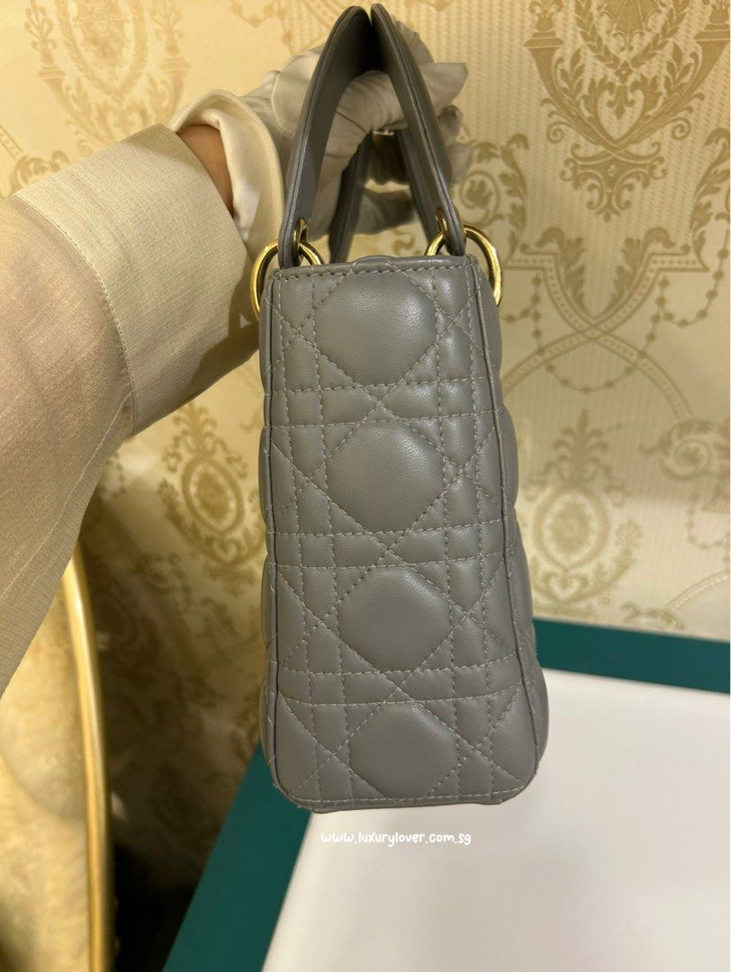 Thumbnail: Dior Lady Dior Small My ABC Dior Grey Lamb GHW(Cash S$3,700)