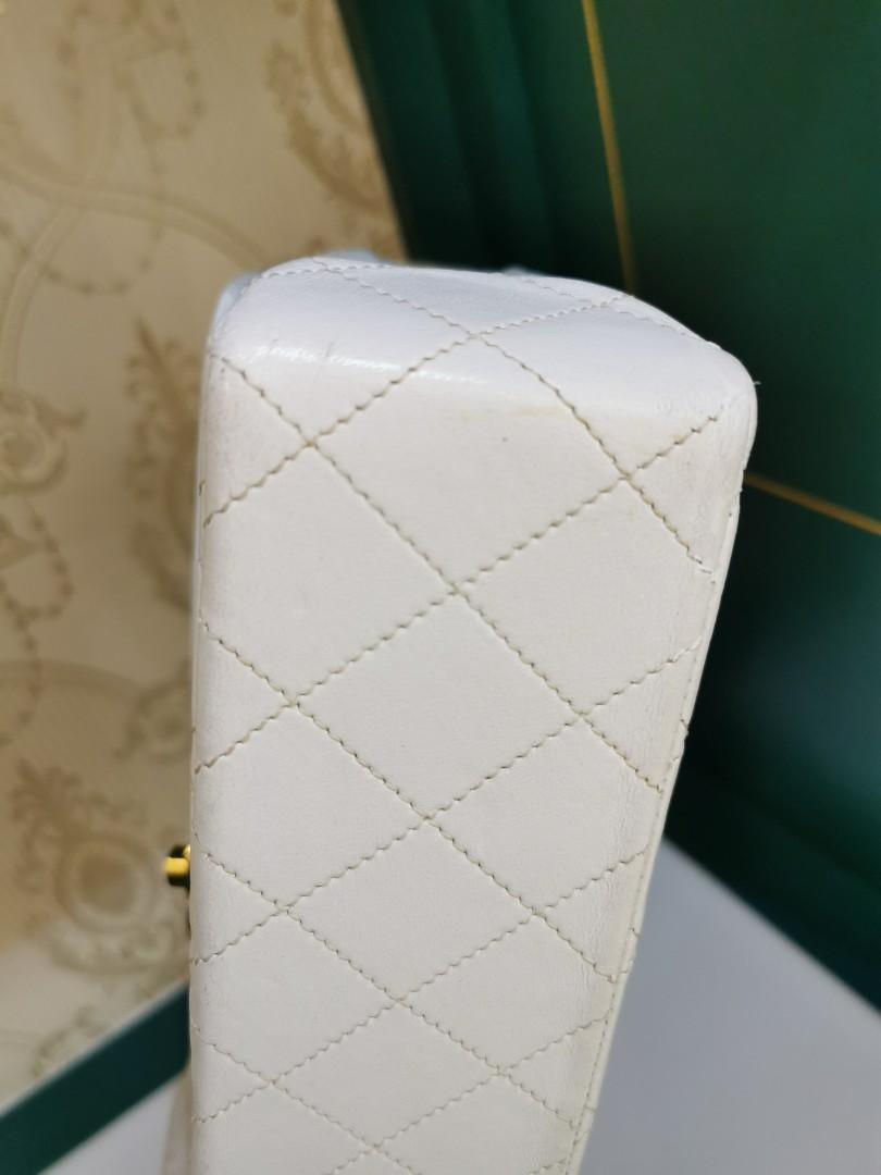 Thumbnail: #2 Chanel Vintage Flap White Lamb 24K GHW