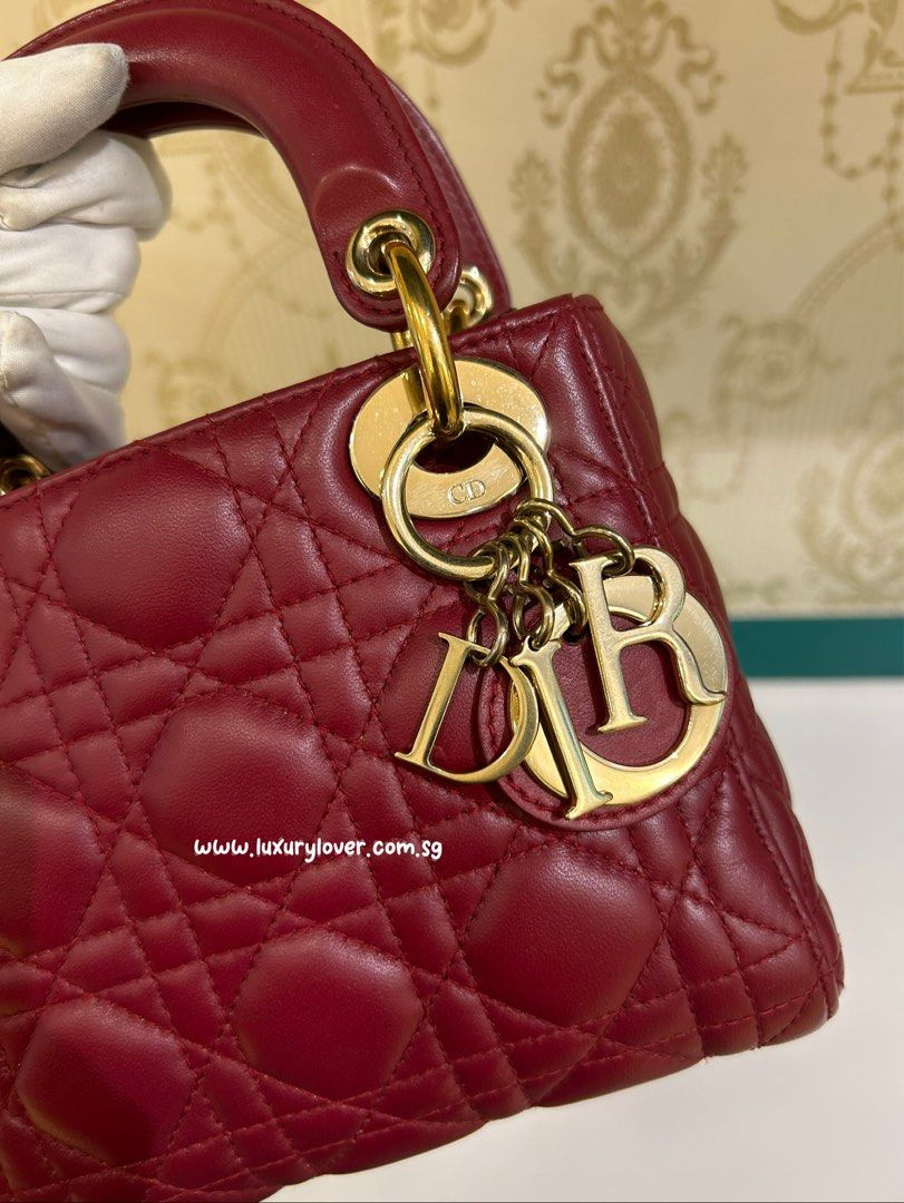 Thumbnail: Lady Dior Mini Cherry Red Lamb GHW(Cash S$3,500)