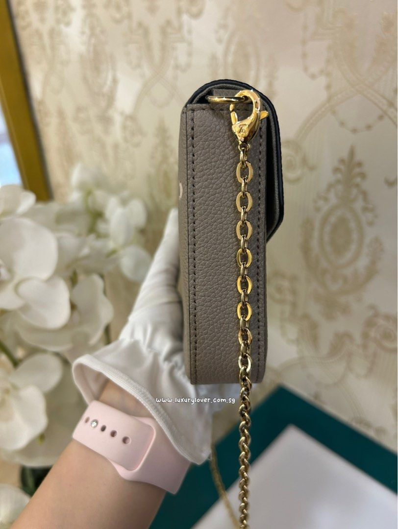 Thumbnail: LNIB LV Louis Vuitton Felicie Pochette Tourterelle/Creme Monogram