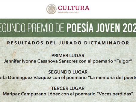 Jennifer Casanova Sansores, ganadora del Premio Poesía Joven 2020 con su poemario “Fulgor”