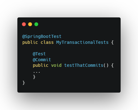 Example of Commit after test