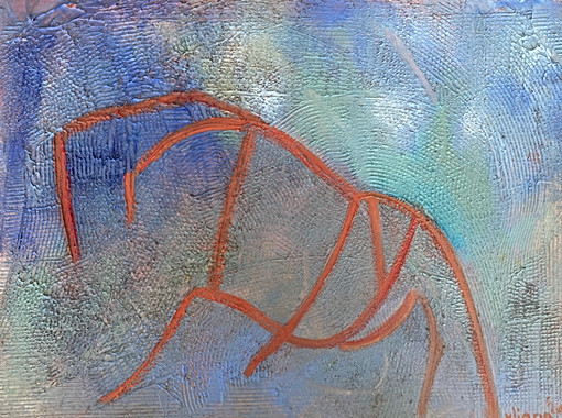 RED HORSE - Oil on Canvas by Davide Uliana