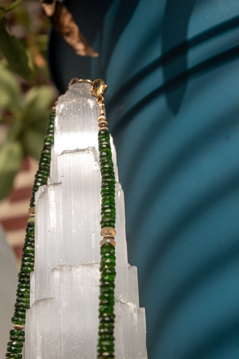 Thumbnail: Chrome diopside & Opal Necklace