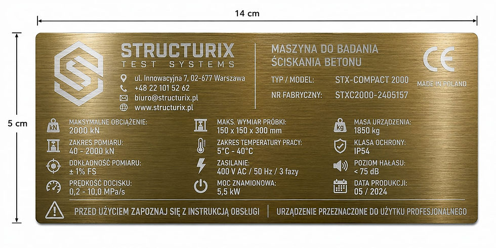 Tabliczka z laminatu złotego 140x50x0.5mm