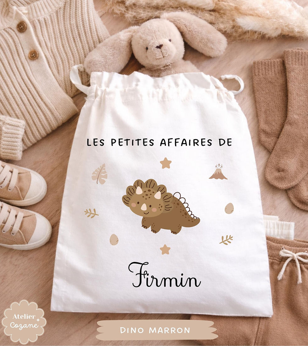 Miniature : Pochon enfant personnalisé/sac prénom maternelle crèche/ sac change prénom/ sac