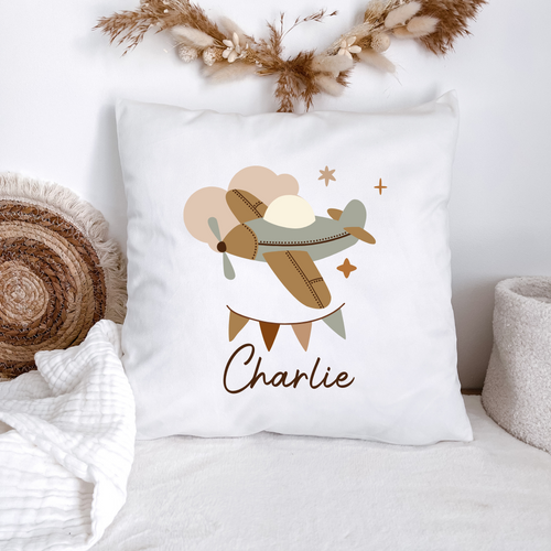 Coussin Personnalisé "Voiture 3" 40x40 Cm - Pour Sieste Enfant, Maternelle, Déco Avec Prénom