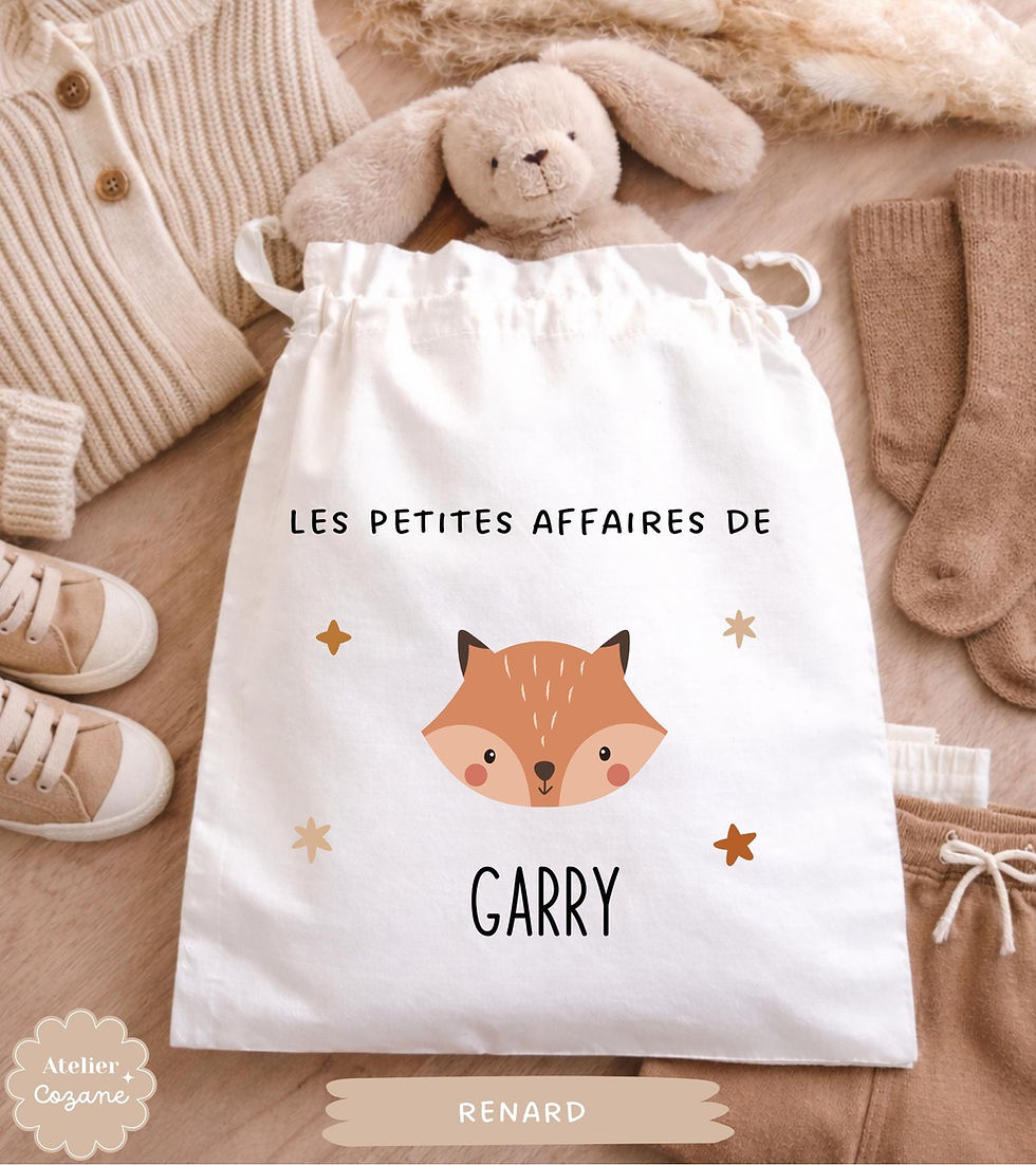 Miniature : Pochon enfant personnalisé/sac prénom maternelle crèche/ sac change prénom/ sac