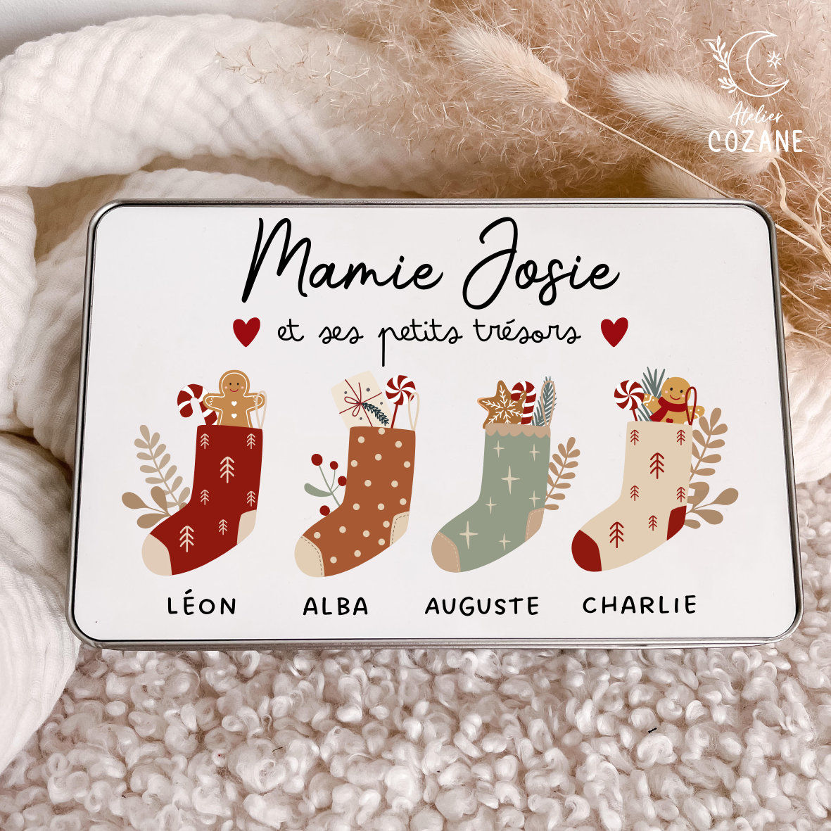 Boîte à biscuits personnalisée Mamie/Maman/Famille /boîte à gâteaux