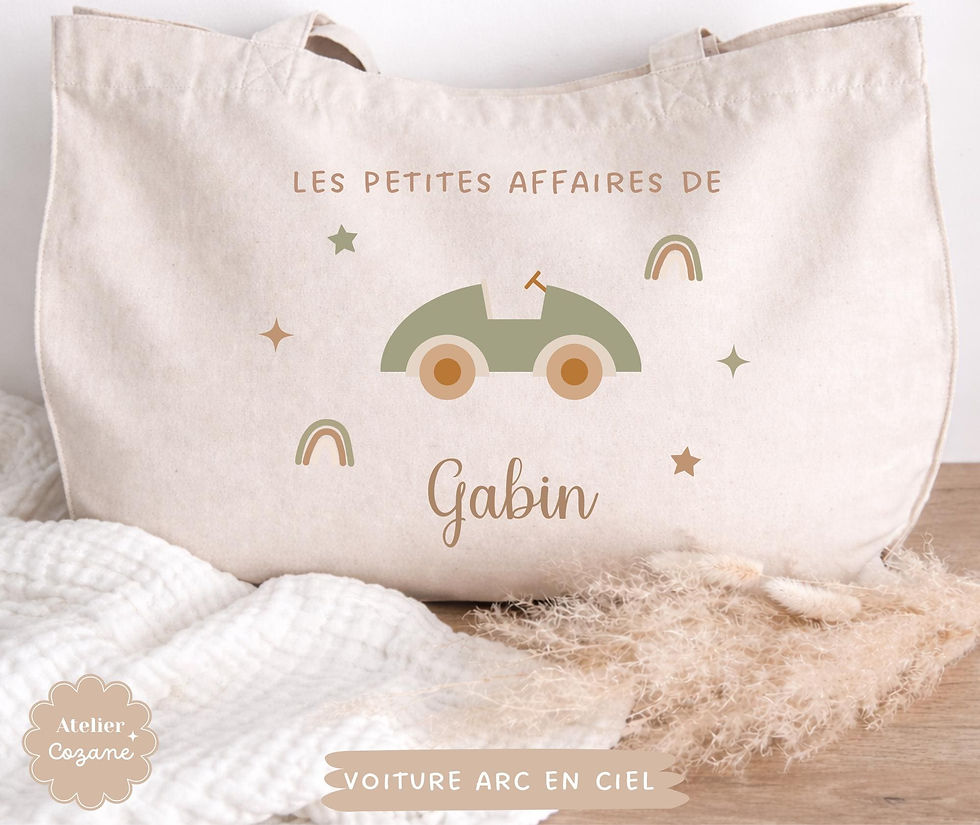 Miniature : Grand sac personnalisé enfant /sac prénom enfant/  sac enfant maternelle /sac