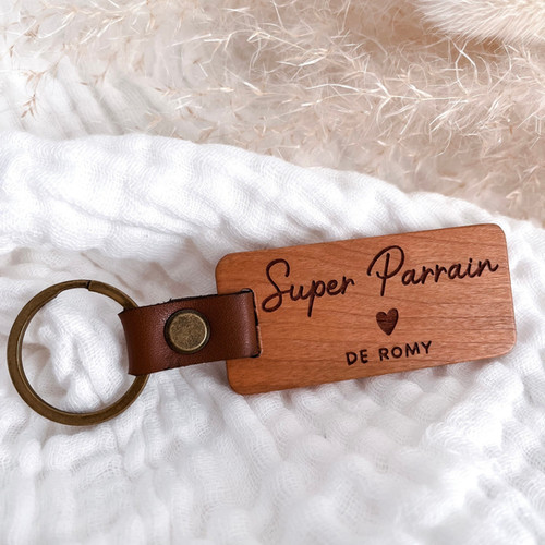 FGHJK Cadeau Noel Cadeau Parrain Porte-clés Parrain Cadeau Parrain Marraine Demande Annonce Naissance Baptême Communion Fête Des Pères Idee Cadeau