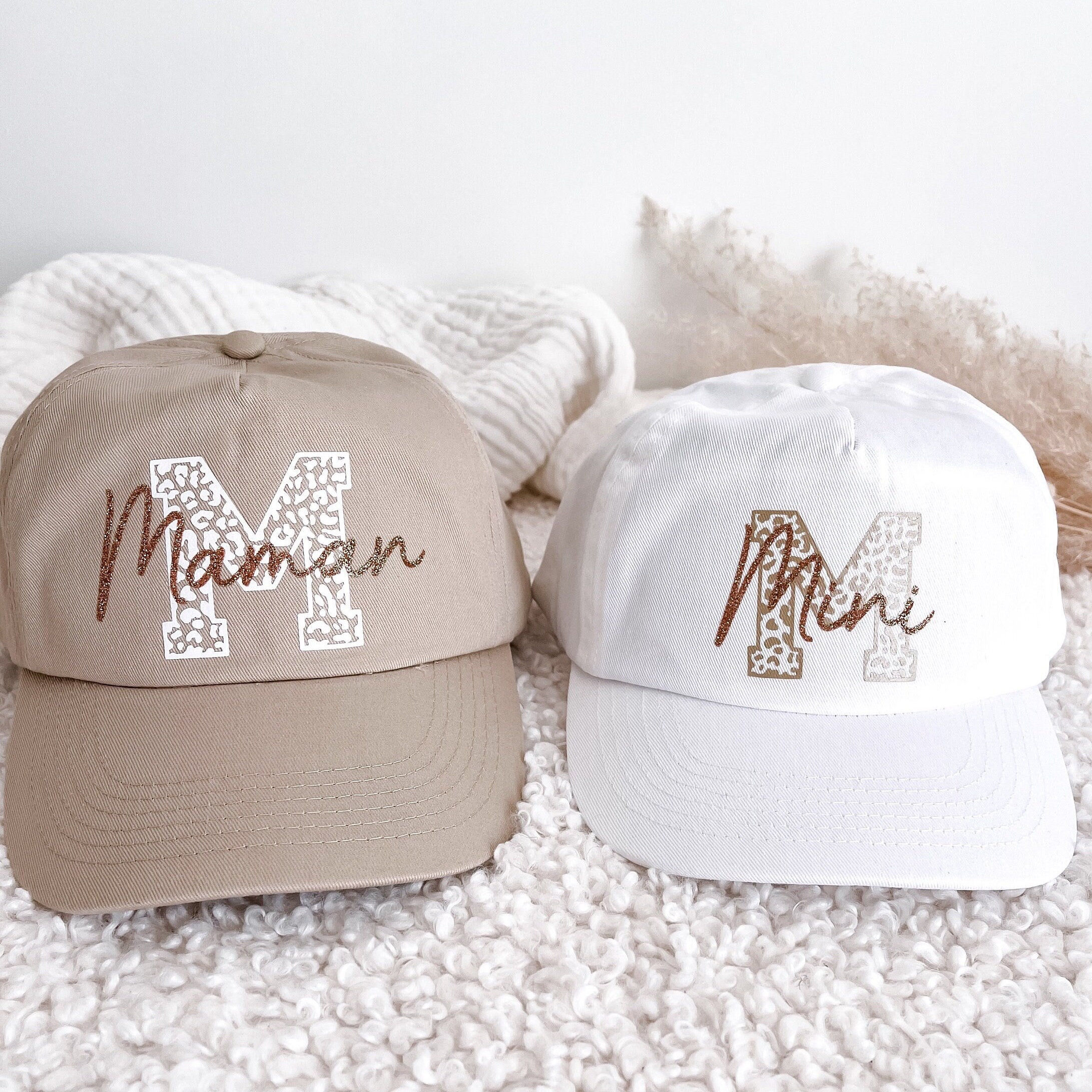 casquette mère fille matchy matchy léopard- casquette fille beige et blanche-casquette fille léopard