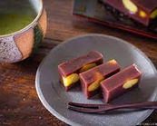 yokanyokan is a thick jelly dessert made with ager and red beanit is often sold as a block with ind