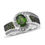 Thumbnail: Natural Russian Diopside, White Zircon Ring in Platinum Over Sterling Silver