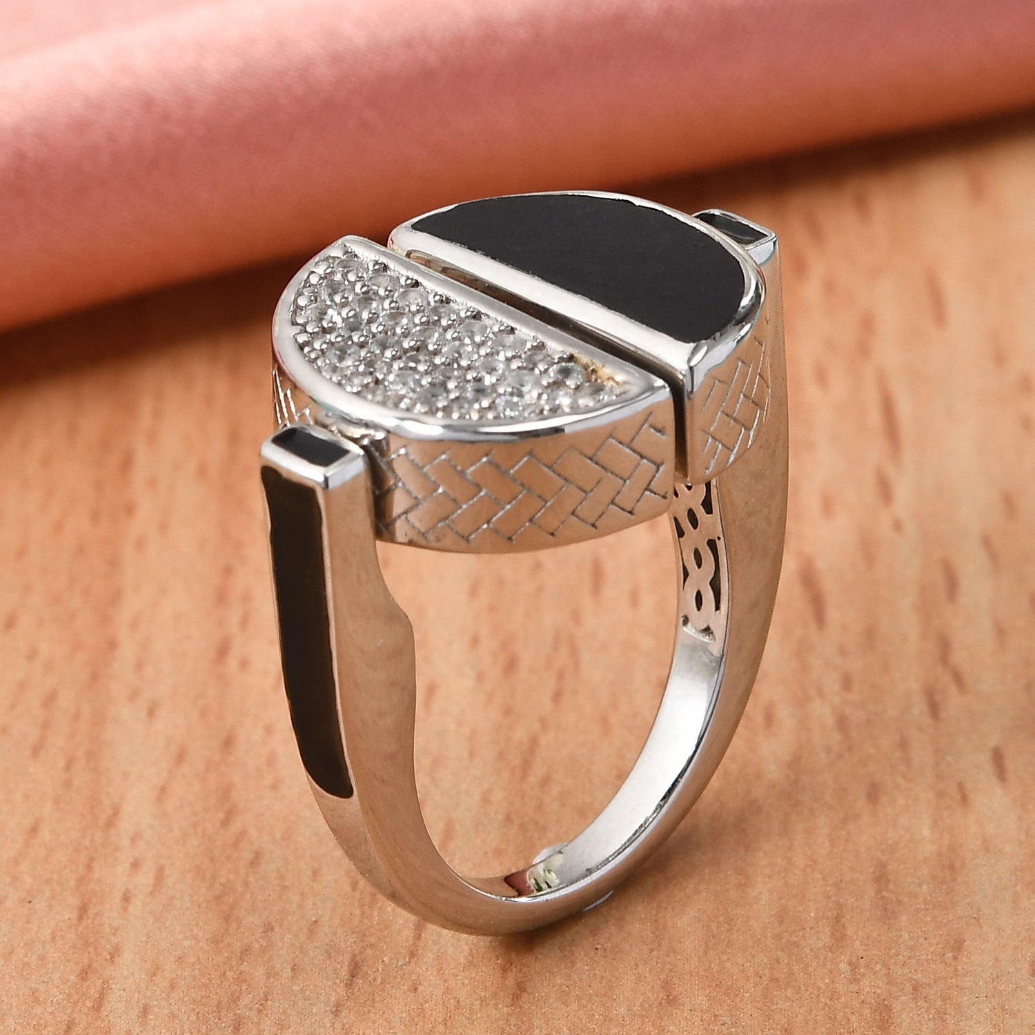 GP Celestial Dreams Collection Black Jade Inlay Cut and Multi Gemstone Ring