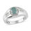 Thumbnail: Grandidierite Natural White Zircon Men's Ring in Platinum Over Sterling Silver