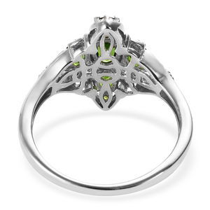 Thumbnail: Russian Diopside Ring in Platinum Over Sterling Silver