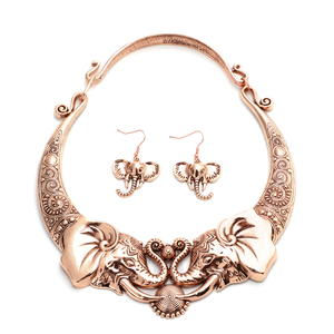 SKS Elephant Earrings and Necklace