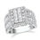 Thumbnail: Diamond CZ Checkerboard Ring in Sterling Silver