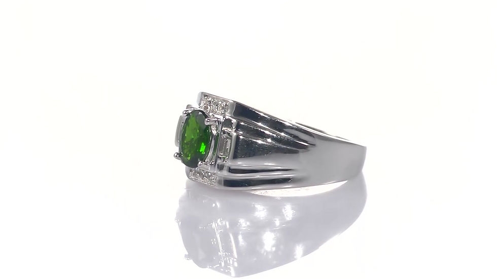Thumbnail: Natural Chrome Diopside and White Topaz in Platinum Over Sterling Silver