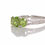 Thumbnail: SKS Hebei Peridot, Cambodian Zircon Split Ring in Platinum Over Sterling Silver