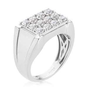 Thumbnail: Platinum Over Sterling Silver Men's Ring