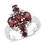 Thumbnail: SKS Mozambique Garnet Platinum Over Sterling Silver Elongated Ring