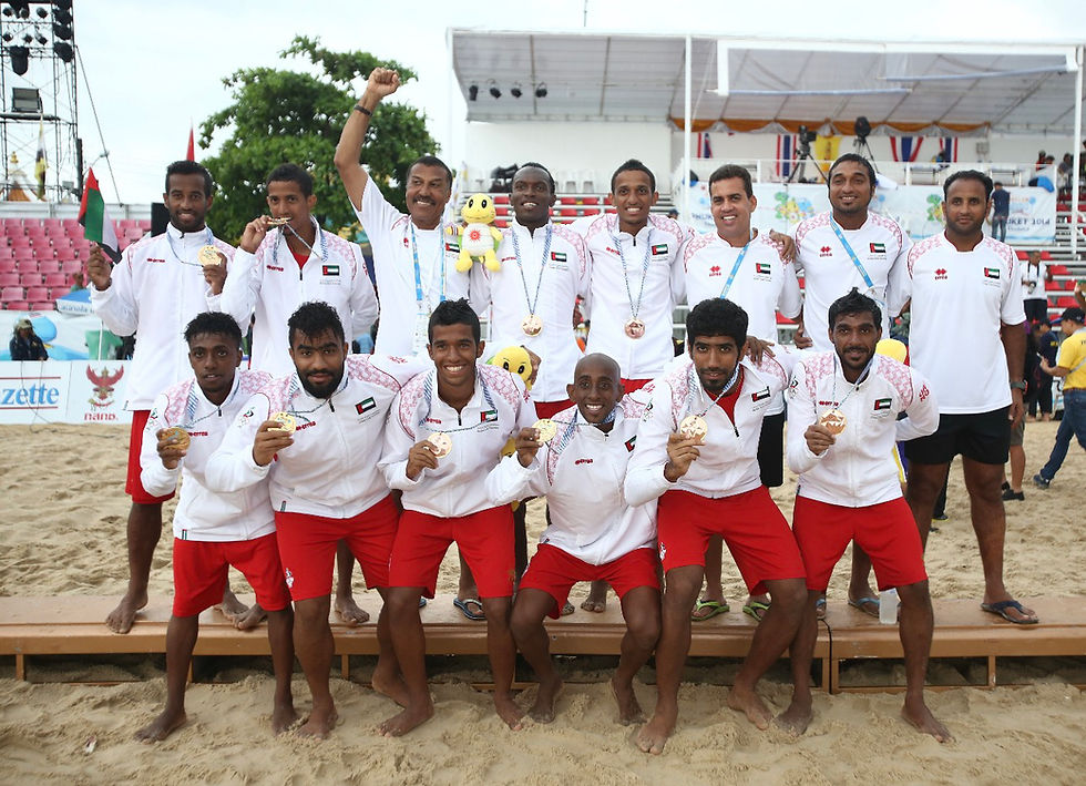 31 رياضياً ورياضية يمثلون الإمارات في النسخة السادسة من الألعاب الآسيوية الشاطئية بسانيا