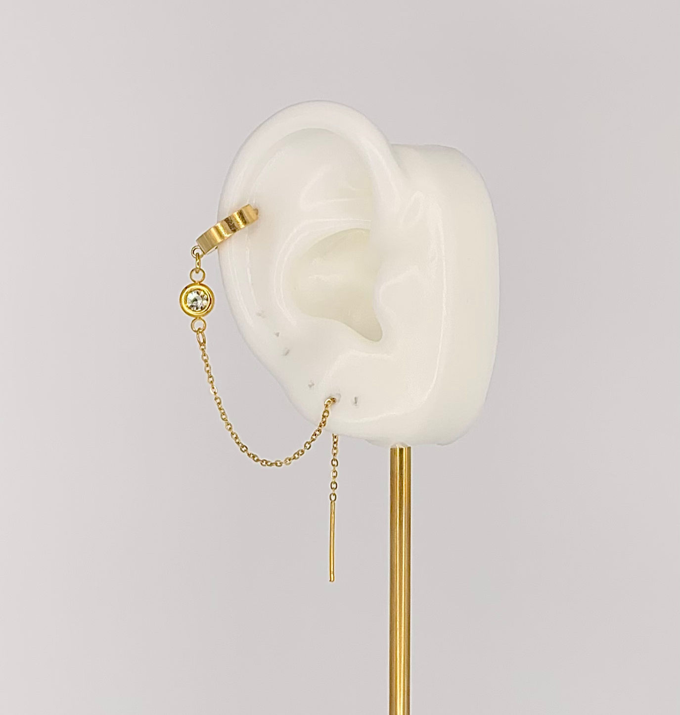 Hoop+Threader Single Gem Gold