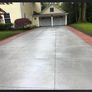 Broom finish with stamped border