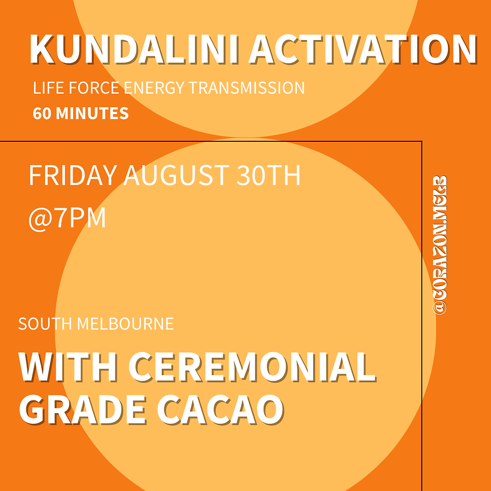 60 minutes Kundalini Activation with Ceremonial Grade Cacao 