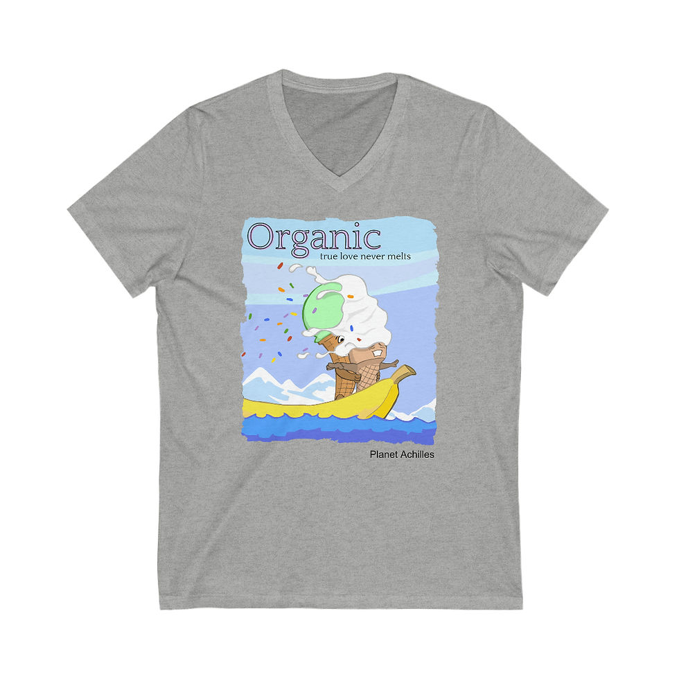 Thumbnail: "Organic: True Love Never Melts" Unisex Jersey Short Sleeve V-Neck Tee