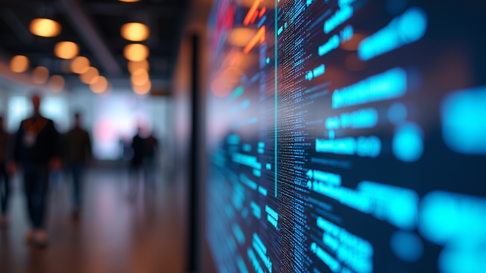 Close-up view of an indoor LED display board showing colorful graphics