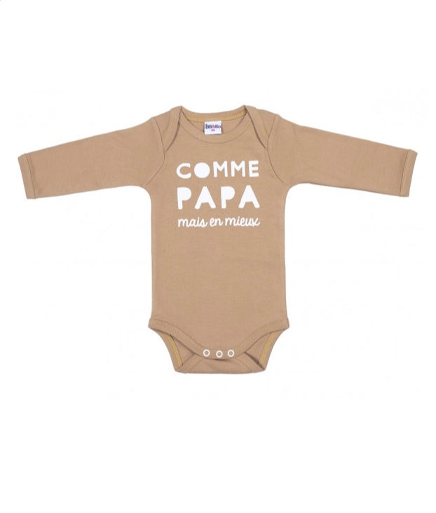 Body "Comme papa mais en mieux", manches longues
