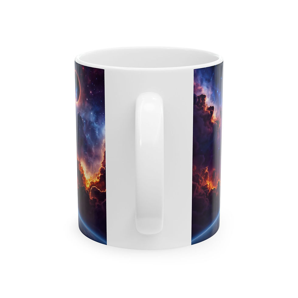 Thumbnail: Cosmic Pentagram Ceramic Mug, (11oz, 15oz)