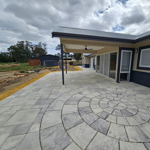 Hand poured Large Format French Pattern Riven Paving