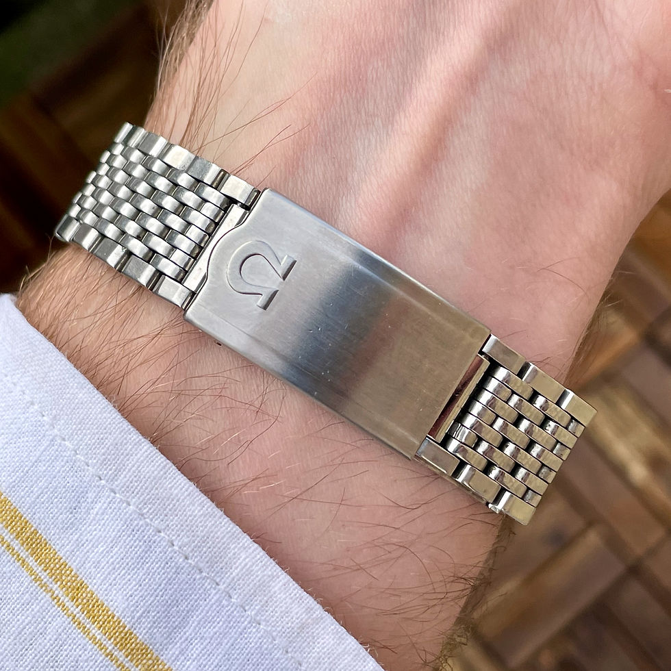 Miniaturebillede: Omega Seamaster De Ville Automatic Date + Beads of Rice-lænke