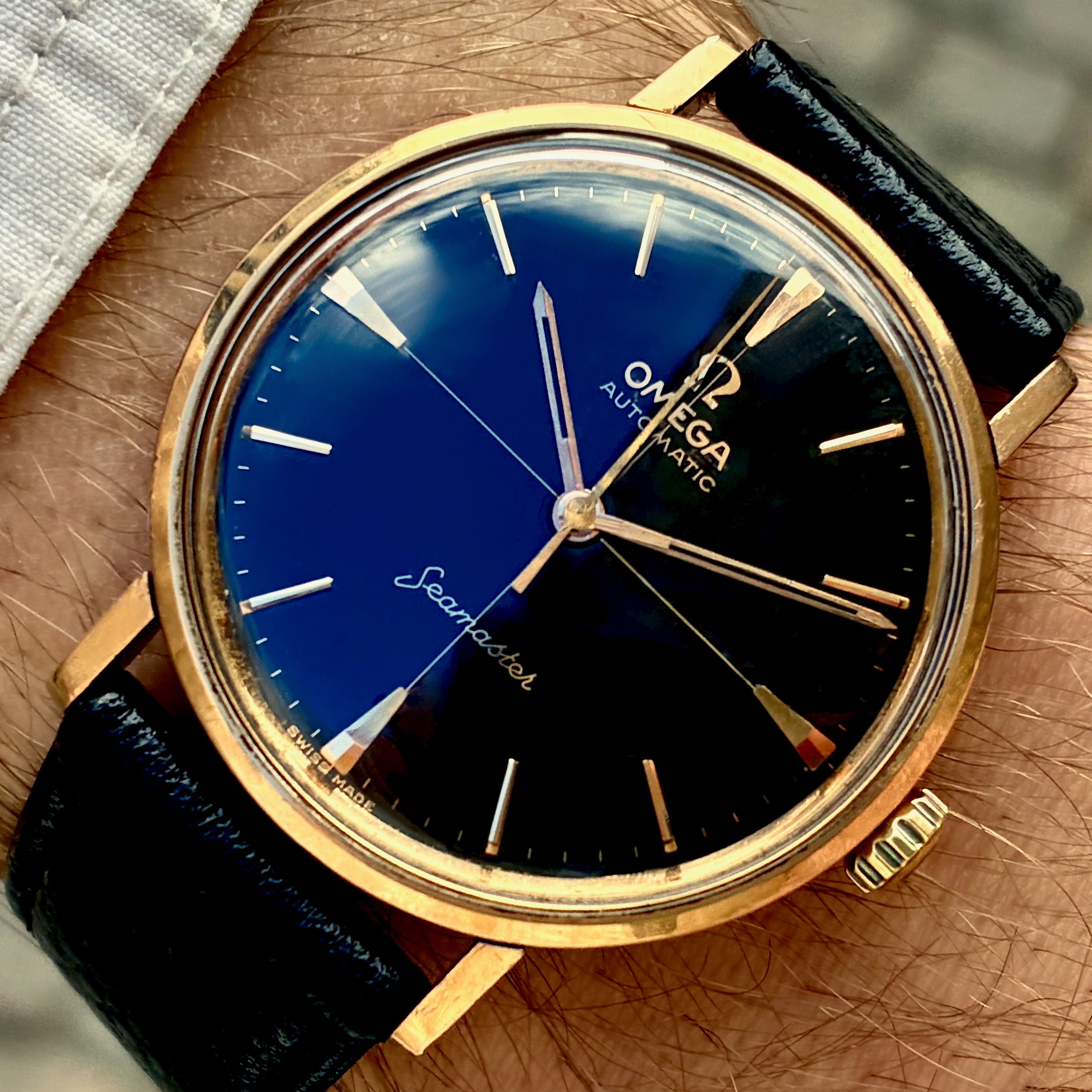 Omega Seamaster Pre De Ville Automatic Rose Gold Black Dial