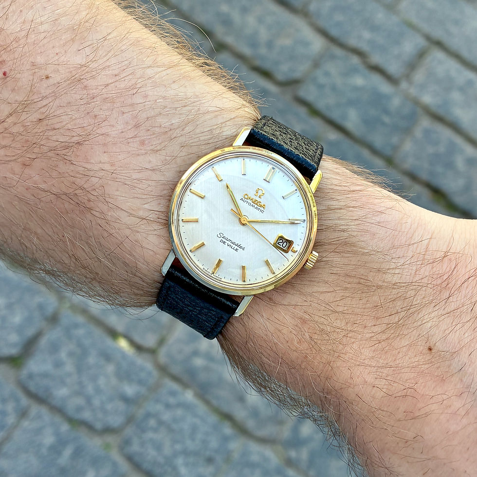 Miniaturebillede: Vintage Omega Seamaster De Ville Linen Dial Automatic Date