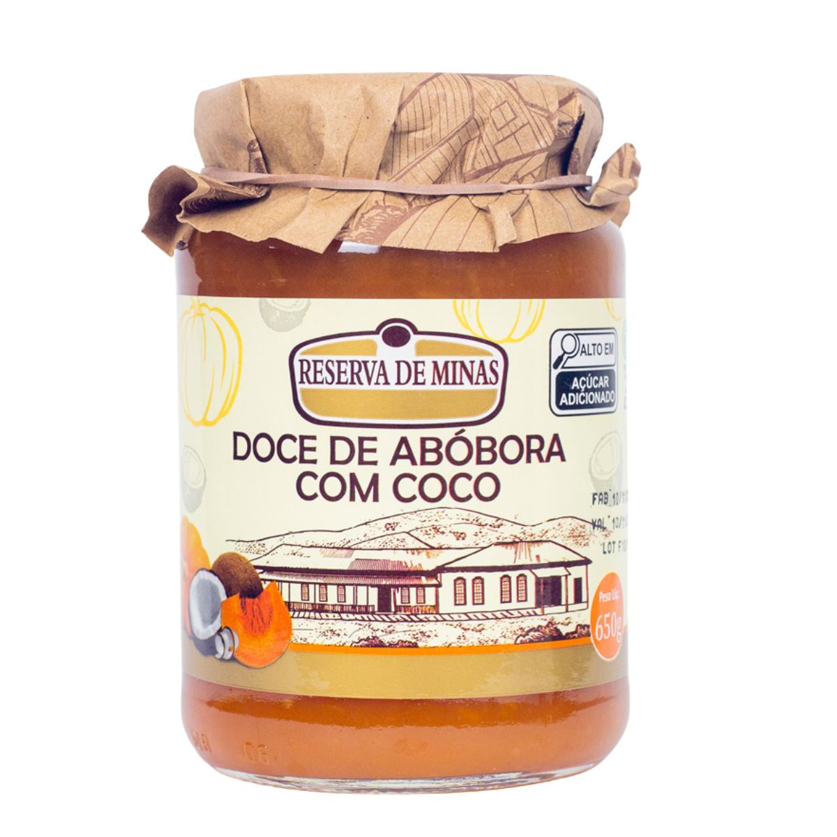 Doce de Abobora c/ Coco 650g Reserva de Minas