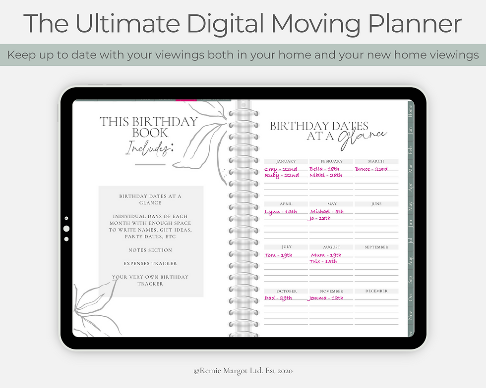 Thumbnail: Digital Birthday Reminder Planner